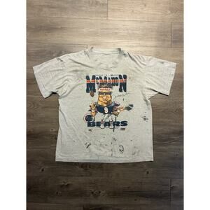 Vintage Jim McMahon Chicago Bears 1987 Caricature NFL Single Stitch Shirt L 80s